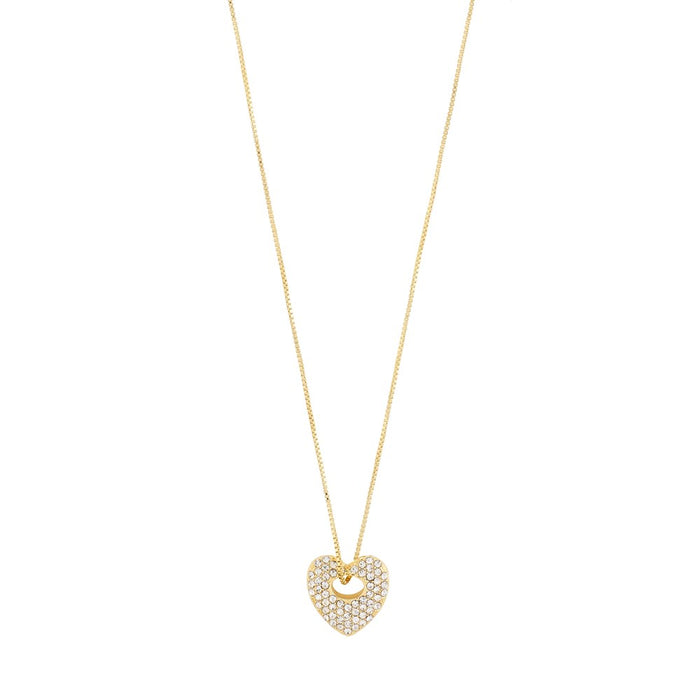 Dune Recycled Heart Necklace - Gold Plated - Crystal