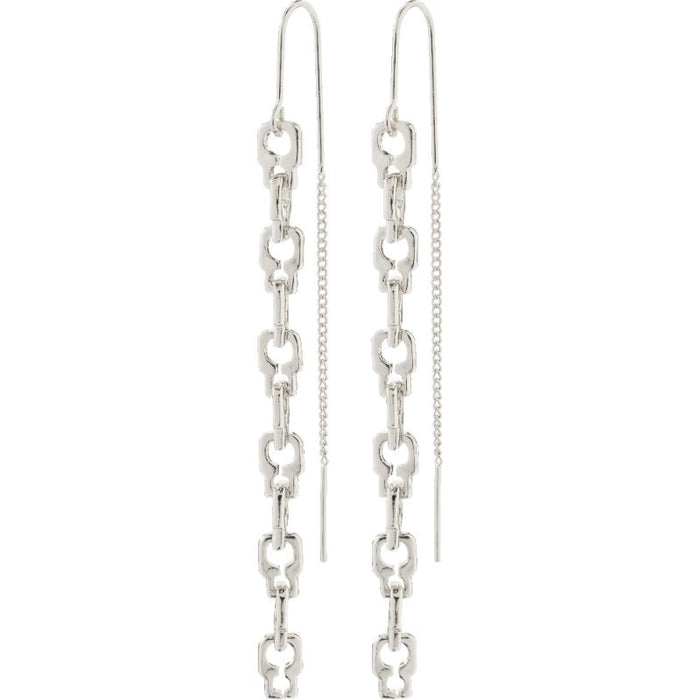 Live Recycled Chain Earrings - Silver Plated