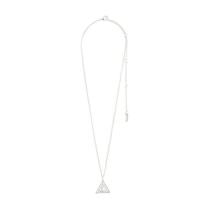 Focus Necklace - Silver Plated - White