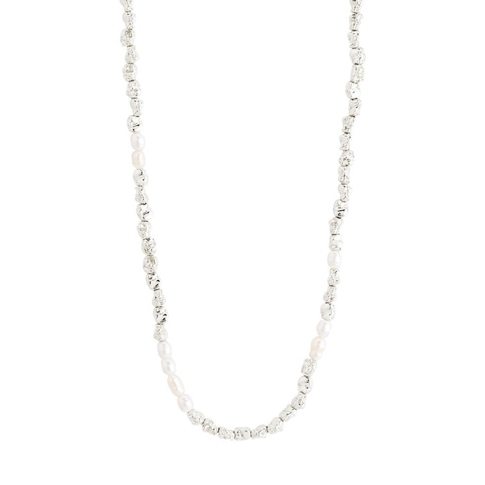 Tide Recycled Necklace - Silver Plated - White