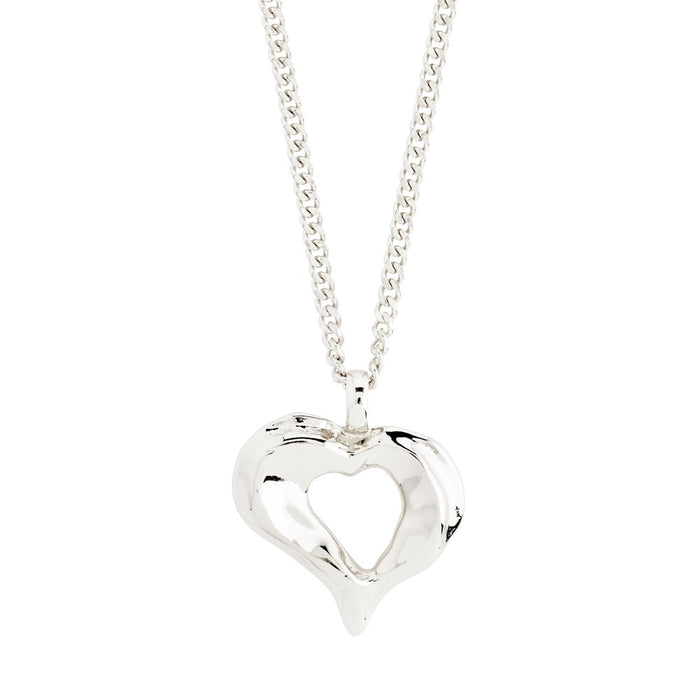 Tide Recycled Heart Necklace - Silver Plated