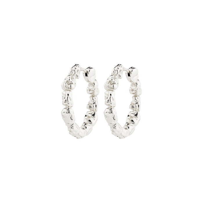 Tide Recycled Hoop Earrings - Silver Plated