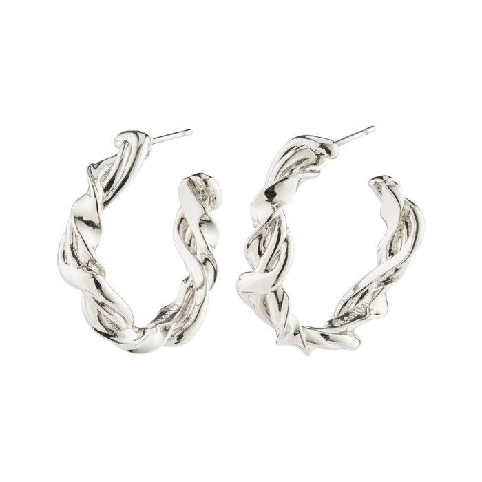 Sun Recycled Twisted Hoops Silver