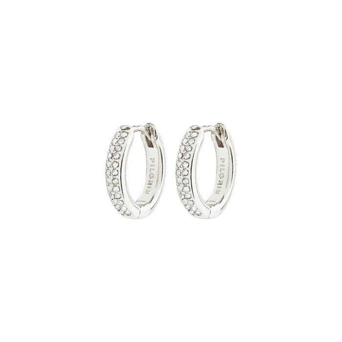 Bloom Recycled Crystal Hoop Earrings - Silver Plated