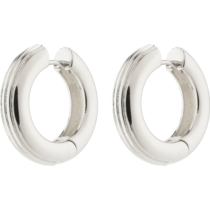 Alaina Hoop Earrings - Silver Plated