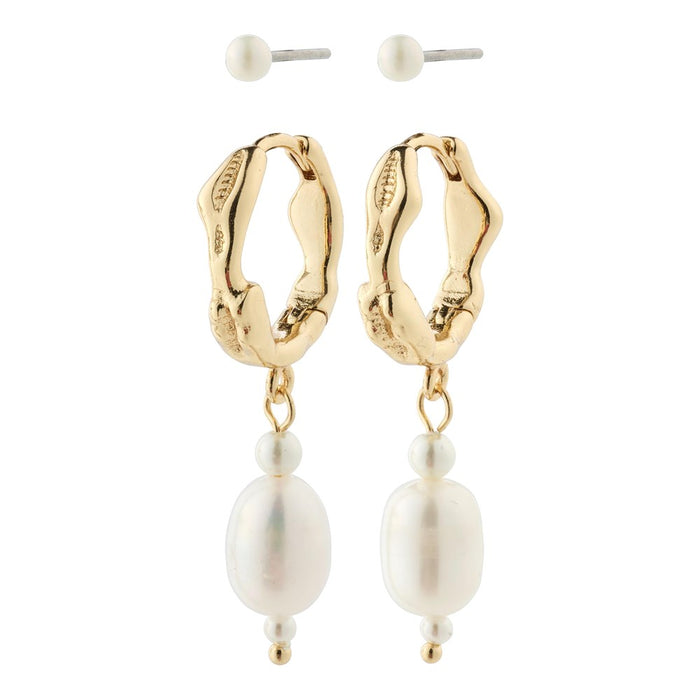 Constance Earrings - Gold Plated - White