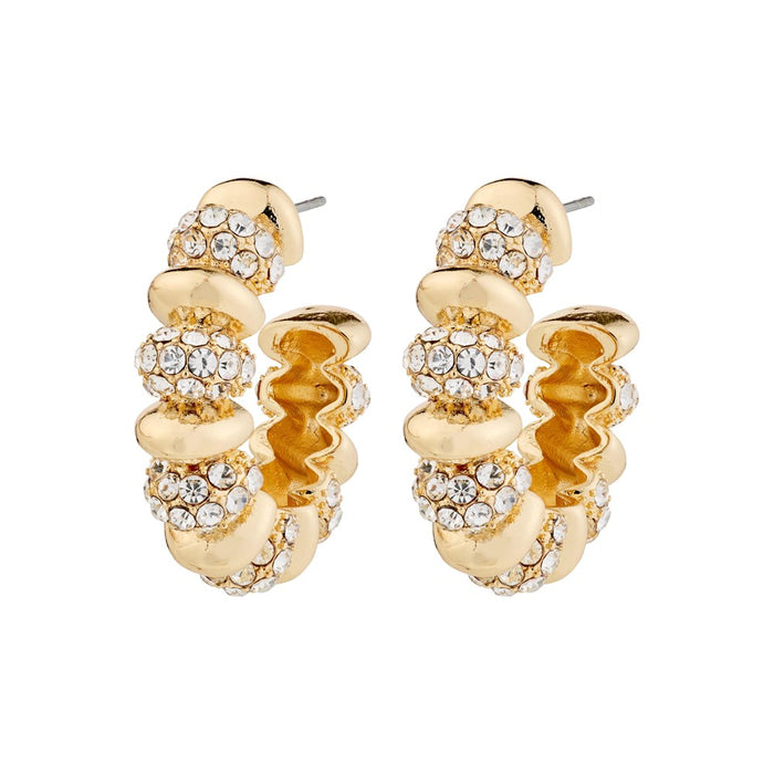 Delphine Recycled Earrings - Gold Plated - Crystal