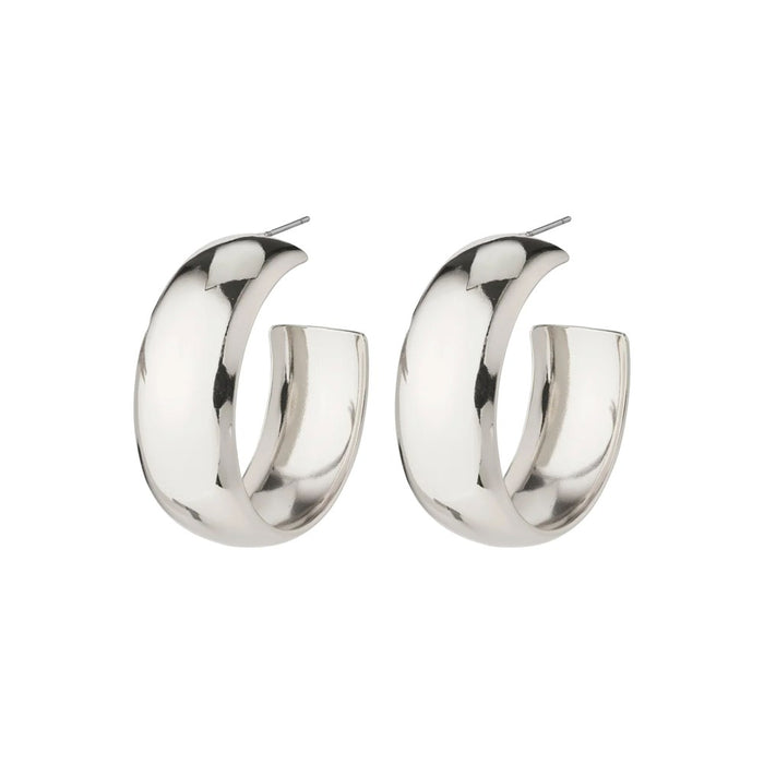 Naia Recycled Mega Chunky Hoops - Silver Plated