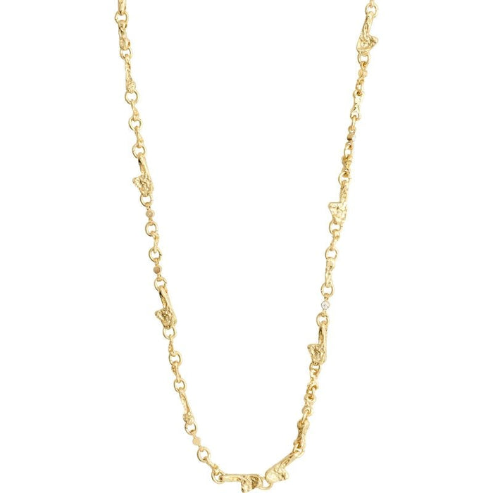 Hallie Organic Shaped Crystal Necklace - Gold Plated