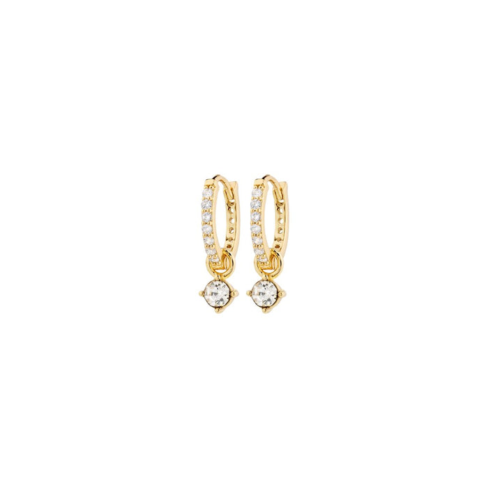 Joa Recycled Crystal Hoop Earrings - Gold Plated - Crystal