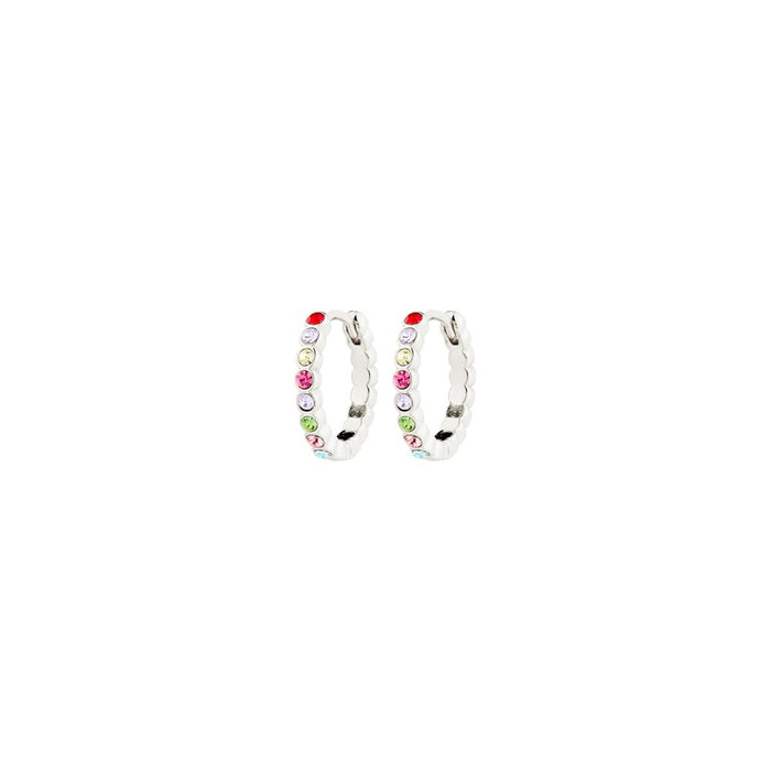 Kleopratra Recycled Hoop Earrings - Silver Plated - Multi