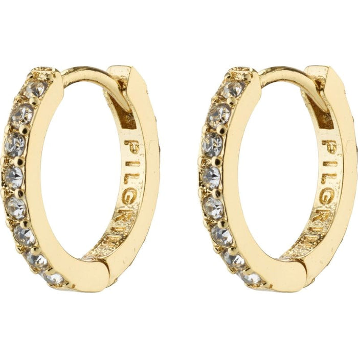 Ebna Small Crystal Hoops - Gold Plated