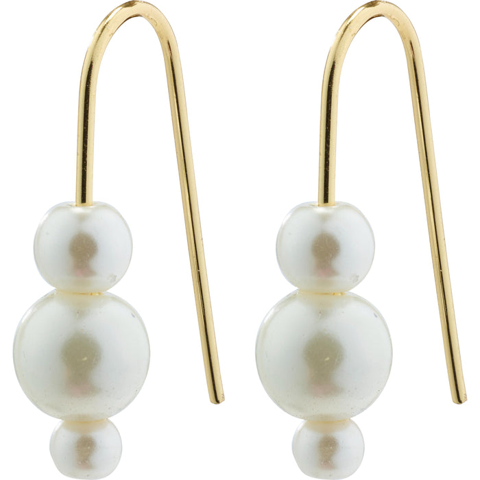 Elberta Earrings - Gold Plated White