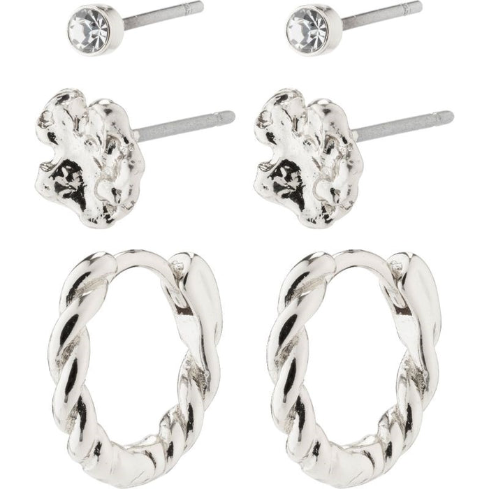 Emanuelle Recycled Earrings 3-In-1 Set - Silver Plated