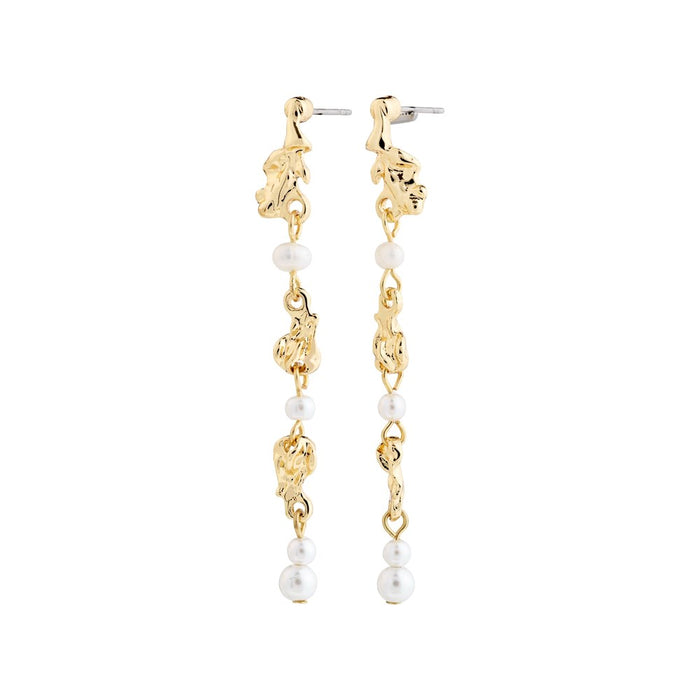 Sloan Pearl Earrings - Gold Plated - White