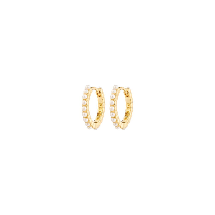 Kalia Recycled Hoop Earrings - Gold Plated - White