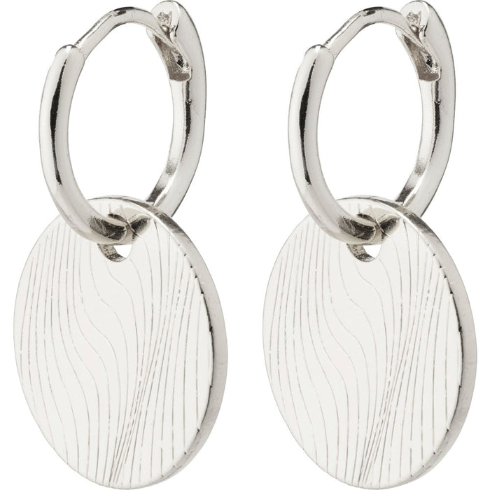 Love Coin Hoop Earrings - Silver Plated