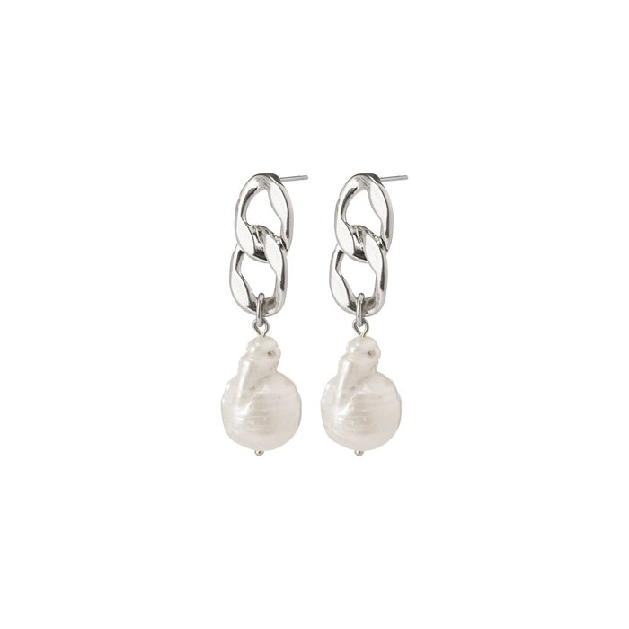 Gracefulness Earrings - White - Silver Plated