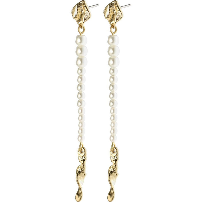 Simplicity Earrings - Gold Plated - White