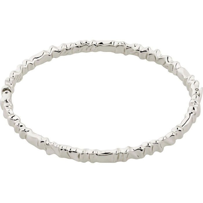 Kindness Wavy Bangle Bracelet - Silver Plated