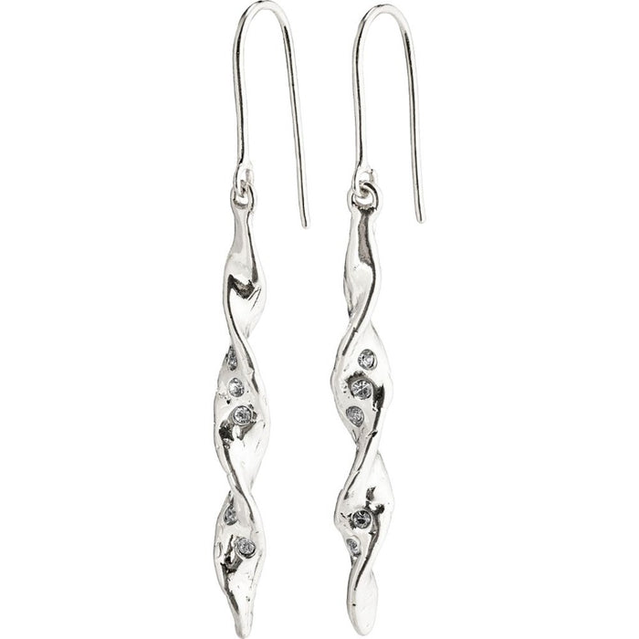 Poesy Earrings - Silver Plated - Crystal