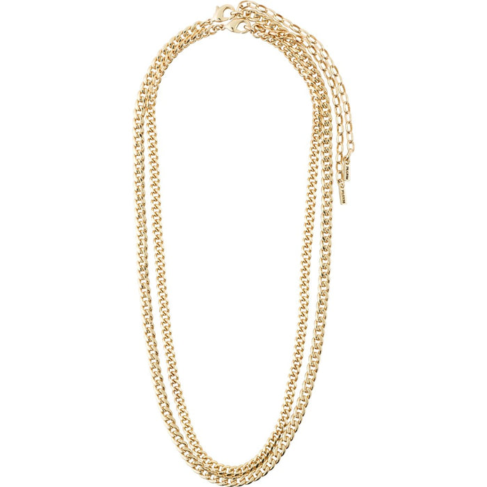 Blossom Recycled Curb Chain Necklace 2-In-1 - Gold Plated