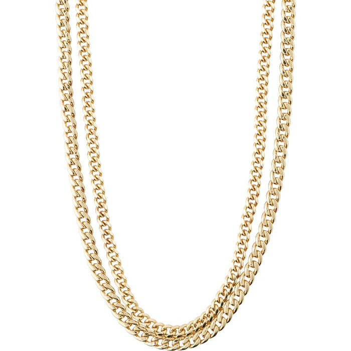 Blossom Recycled Curb Chain Necklace 2-In-1 - Gold Plated