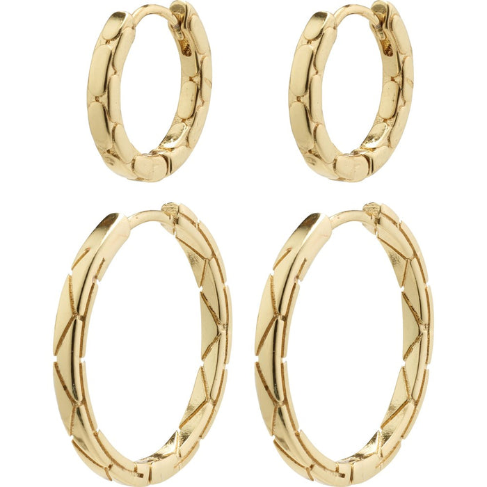 Blossom Recycled Hoop Earrings 2-In-1 Set - Gold Plated