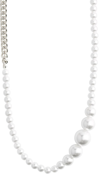 Beat Pearl Necklace - Silver Plated