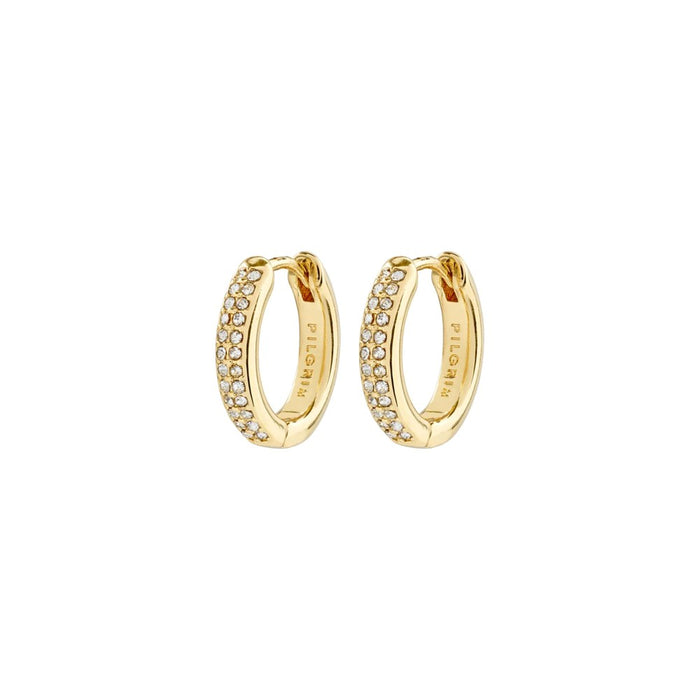 Bloom Recycled Crystal Hoop Earrings - Gold Plated