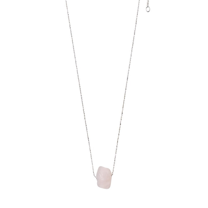 Chakra Necklace - Silver Plated - Heart - Rose Quartz