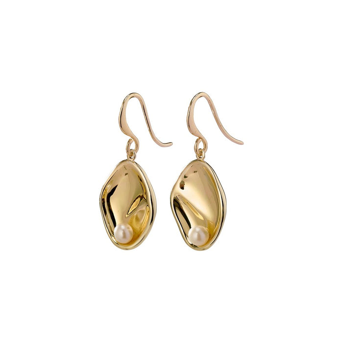 Warmth Earrings - White - Gold Plated