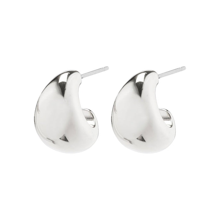 Adriana Chunky Mini Hoop Earrings - Silver Plated