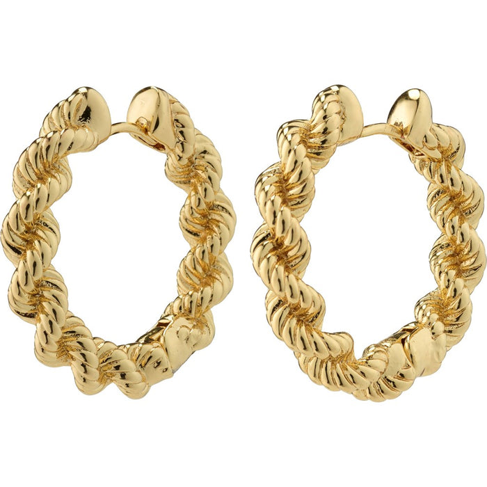 Annika Recycled Robe Chain Hoop Earrings - Gold Plated