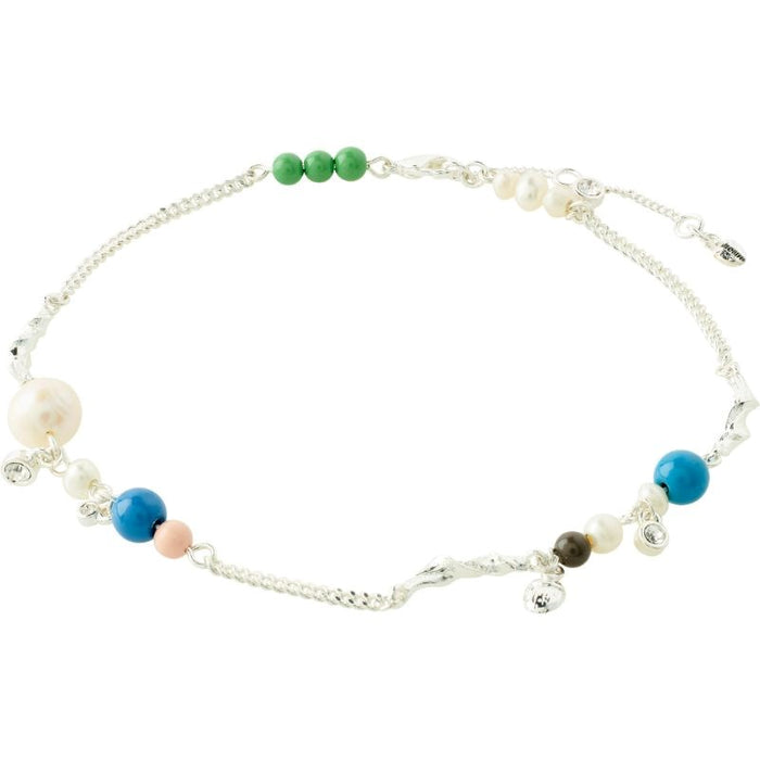 Care Crystal & Freshwaterpearl Ankle Chain - Silver Plated