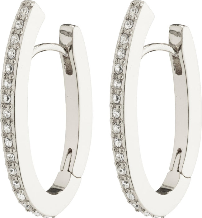 Anaya Recycled Crystal Hoops - Silver Plated