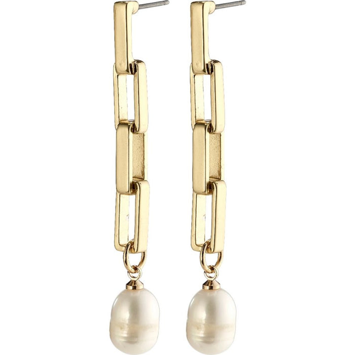 Colomba Earrings - Gold Plated - White