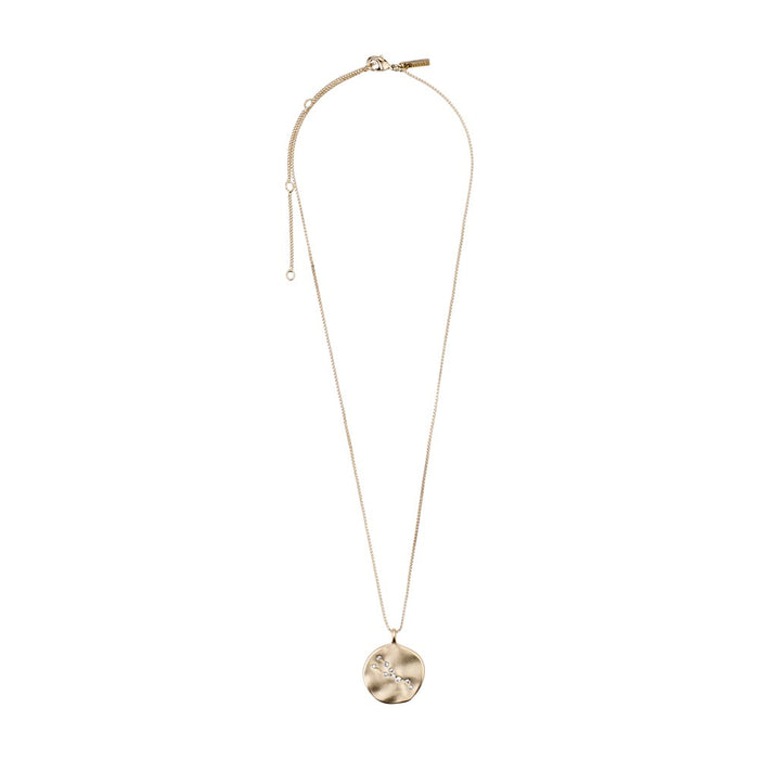 Taurus Zodiac Sign Necklace - Gold Plated - Crystal