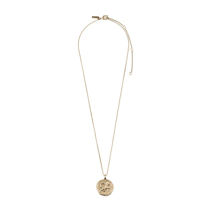 Leo Zodiac Sign Necklace - Gold Plated - Crystal