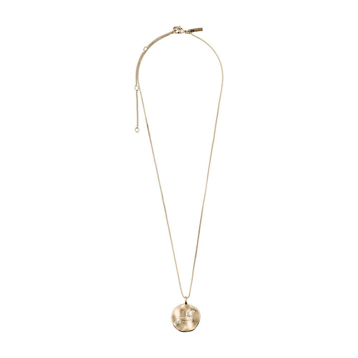 Leo Zodiac Sign Necklace - Gold Plated - Crystal