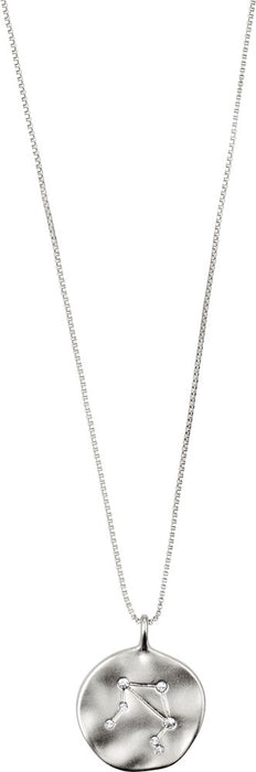 Libra Zodiac Sign Necklace - Silver Plated - Crystal