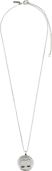 Libra Zodiac Sign Necklace - Silver Plated - Crystal