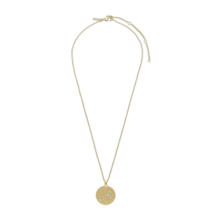 Leo Zodiac Sign Necklace - Gold Plated - Crystal