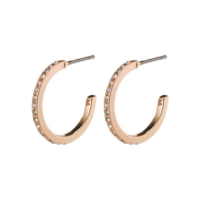 Roberta Pi Earrings - Rose Gold Plated Crystal - 17mm