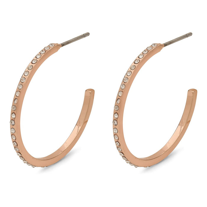 Roberta Pi Earrings - Rose Gold Plated Crystal - 25mm