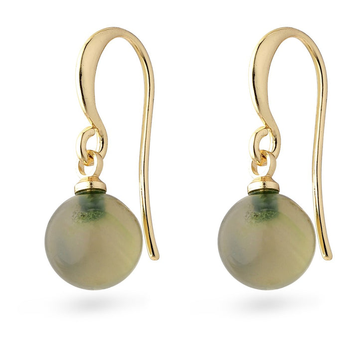 Goldie Pi Earrings - Green - Gold Plated