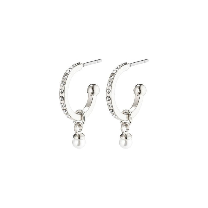 Lacey Earrings - Silver Plated - Crystal