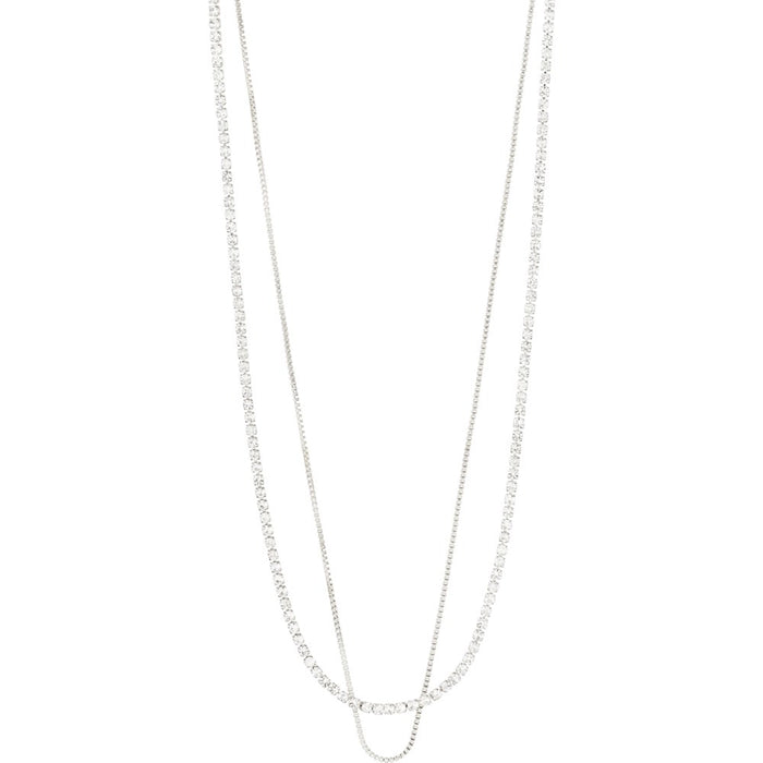 Mille Crystal Necklace 2-In-1  - Silver Plated