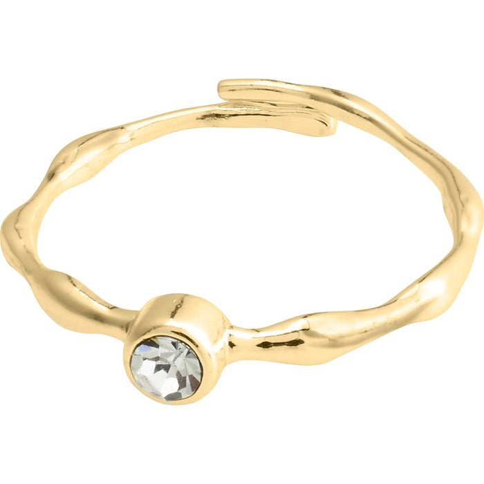 Lulu Recycled Crystal Stack Ring - Gold Plated