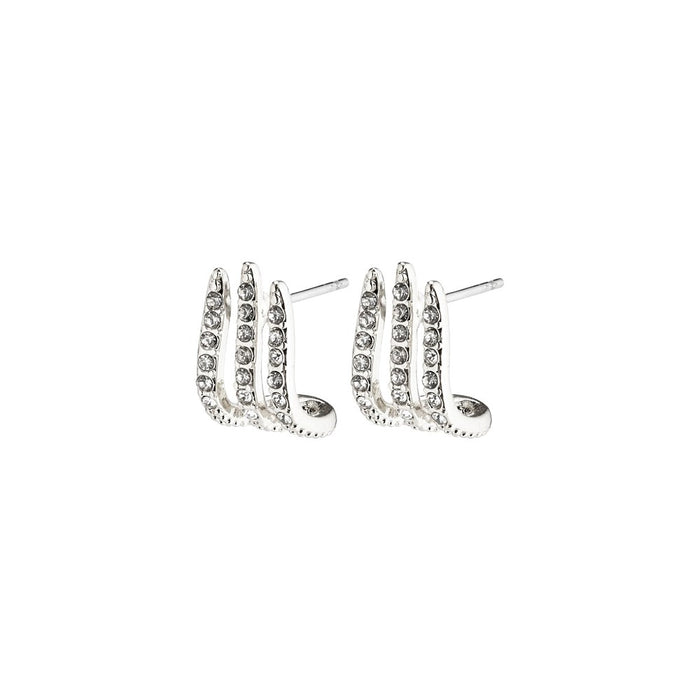 Kaylee Earrings - Silver Plated - Crystal